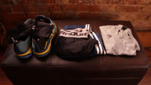 Clothes prepared for workout next morning