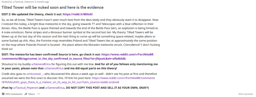 Fortnite Theory Reddit