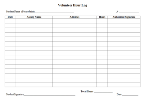simple volunteer log